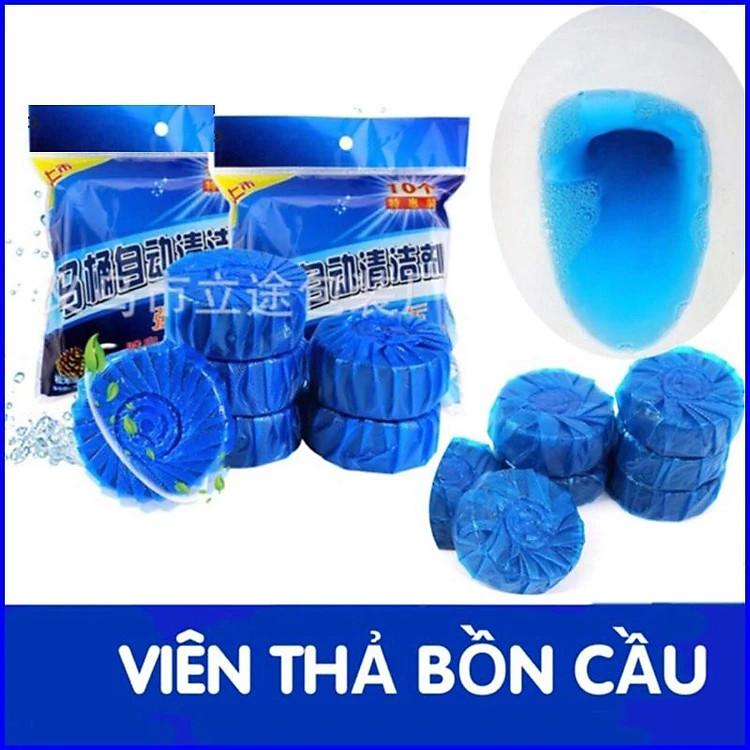 10 Viên Tẩy Bồn Cầu, Thả Bồn Cầu, Diệt Vi Trùng, Khử Mùi Nhà Vệ Sinh Tiện Dụng (1 Gói 10 Viên)